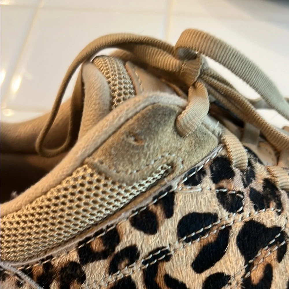 Hoka One One Women's Tan and Black Leopard Print Trainers - Picture 8 of 9